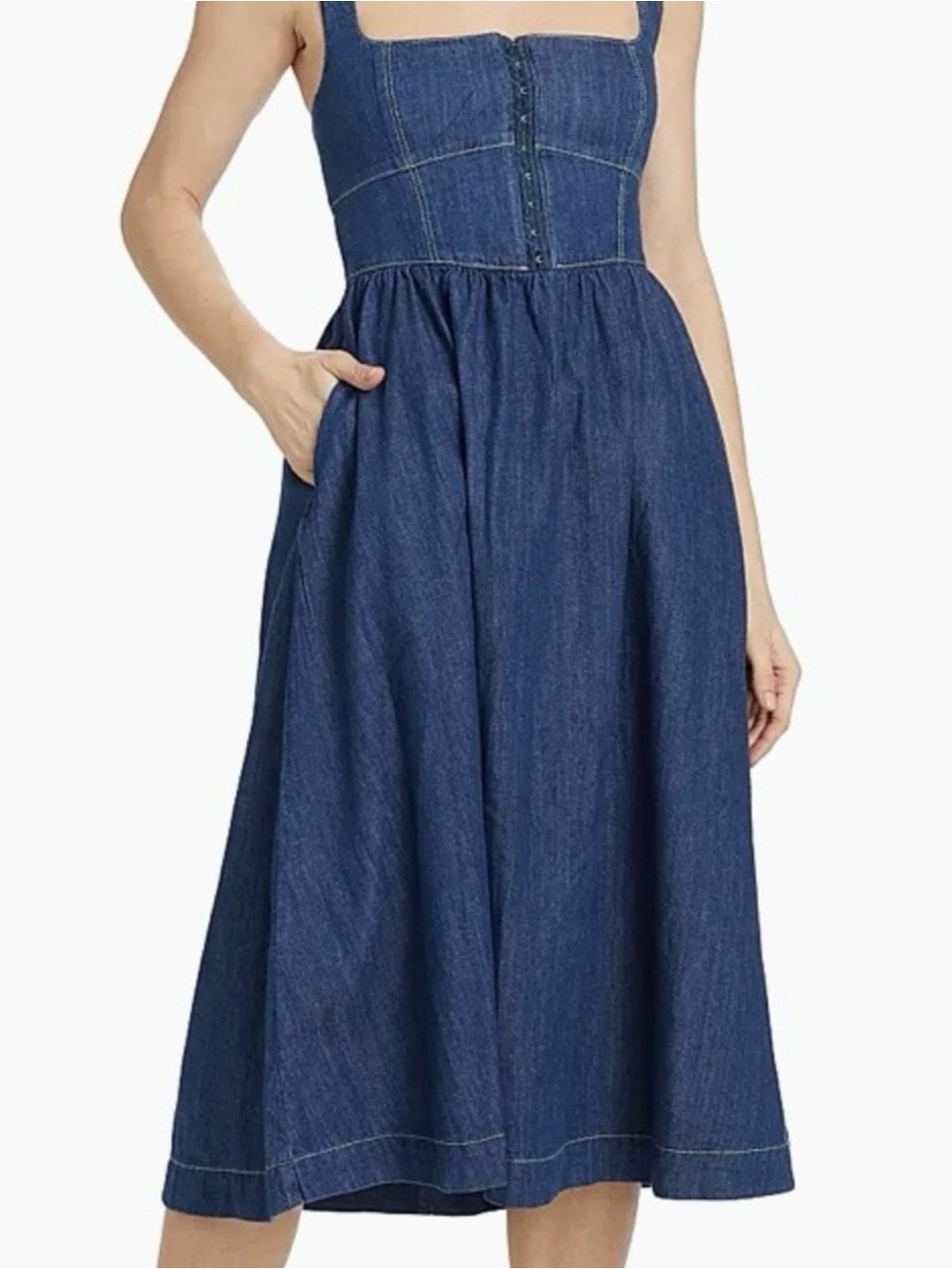 Reformation Indigo Denim Midi Dress